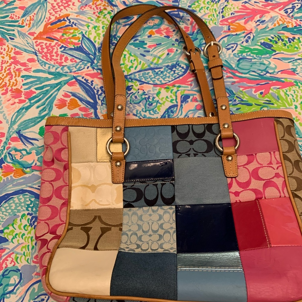 Multicolored Coach Tote
